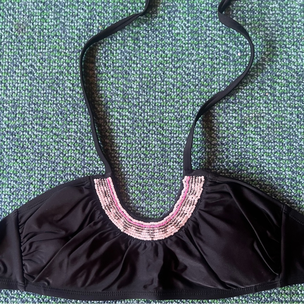 Target Beaded Black Bikini Top